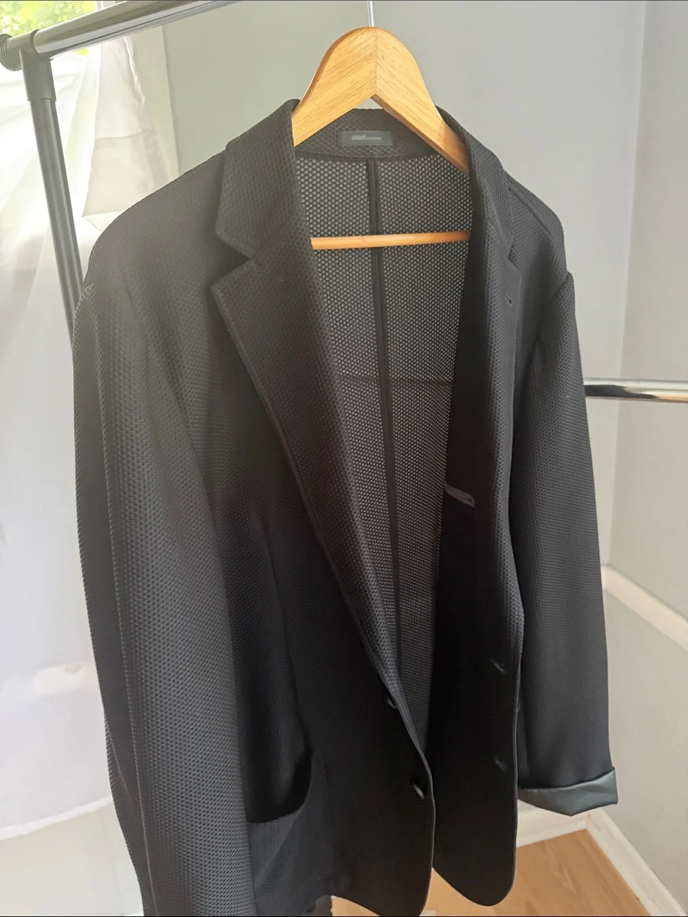 Vintage Armani Collezioni Black Textured TwoButton Blazer